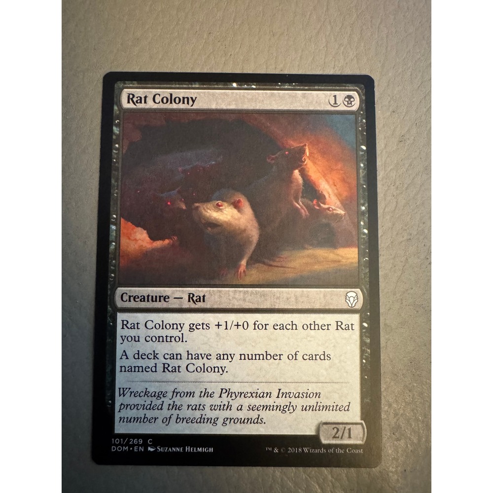 Magic The Gathering Dominaria Rat Colony 101/269 Common Black Card Excellent
